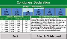 Consigners Declaration Screenshot